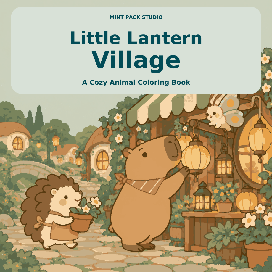 The Little Lantern Village coloring book cover